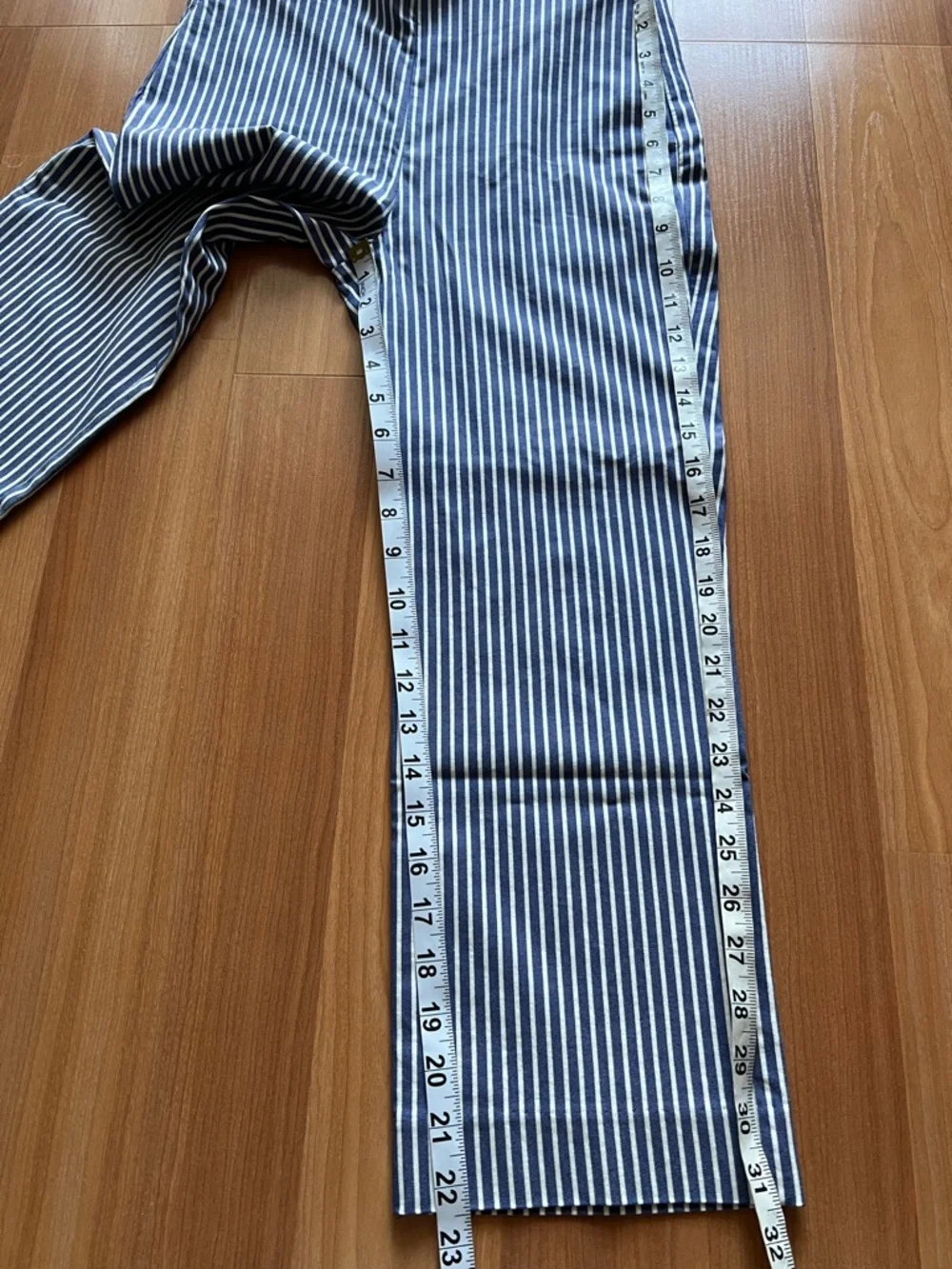 Chico’s Blue White Striped Pants Straight Leg Size 0 - Picture 5 of 12